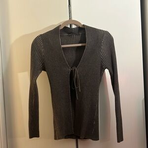 4 for $40 Salty grey ribbed stretchy sweater